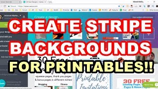 Create Stripe Backgrounds For Printables On Canva  Easy Canva Tutorials [upl. by Nnyladnarb]