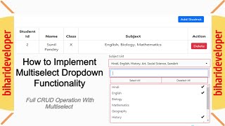 AspNet MVC  Searchable and Multiselect Drop DownList  AspNet MVC Core biharideveloper [upl. by Llewej]