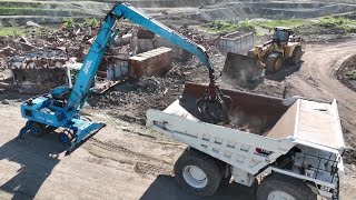 Terex Fuchs MHL350 Loading Scrap Metal  SotiriadisLabrianidis Demolition And Recycle Works [upl. by Walcoff]