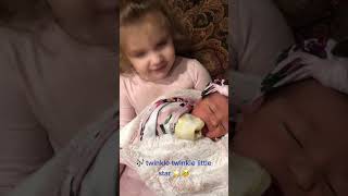 When your 2 year old understands the assignment newborn toddler girlmom lullaby singing myhear [upl. by Nylhtiak]