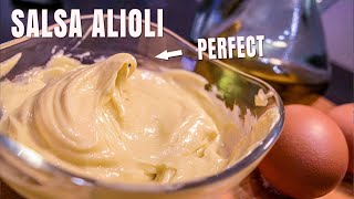 SAUCE AIOLI  Salsa Alioli Casera  HOW To FIX A SAUCE THAT BREAKS [upl. by Flynn257]