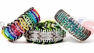 Super Stripe Fishtail  Rainbow Loom Bracelet Tutorial  One Loom Advanced Evolved Sailors Pinstripe [upl. by Pattie283]