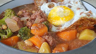 Corned Beef Hash Soup  Stew  From a can to a bowl [upl. by Lynsey]