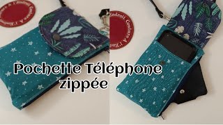 Comment faire une pochette téléphone zippéecouture facile tuto sans paroles [upl. by Sayers510]