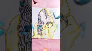 Eminent prints Girlish design girl character art painting idea 💡satisfyingvideo art  short [upl. by Anaxor]