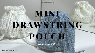 Crochet Mini Drawstring Pouch  Beginners Friendly  Gift Ideas  Carelycrochets [upl. by Brietta319]