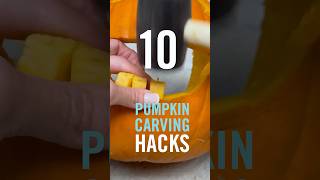 10 GENIUS PUMPKIN CARVING HACKS 🎃shorts halloween [upl. by Eedebez]