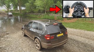 Forza Horizon 4 BMW X5 M Steering Wheel  Paddle Shifter OFFROAD Gameplay [upl. by Ahseinad]