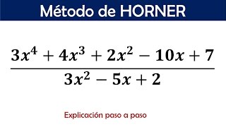 División de Polinomios  MÉTODO DE HORNER  Explicación paso a paso [upl. by Kylynn]