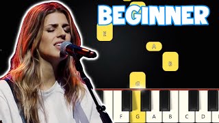 What A Beautiful Name  Hillsong Worship  Beginner Piano Tutorial  Easy Piano [upl. by Jari]