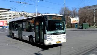 RATB Bucharest Astra Irisbus Citelis trolleybus and a Pompieri Militari fire appliance [upl. by Annice]