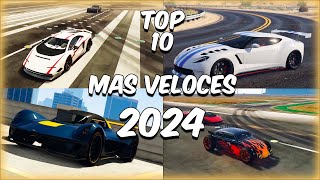 👑 TOP 10 CARROS MÁS VELOCES DEl 2024 EN GTA V ✔✔ [upl. by Ashly934]