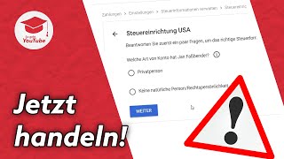 Wichtig wenn du auf YouTube Geld verdienst AdSense USSteuerinformationen eintragen [upl. by Adlai741]