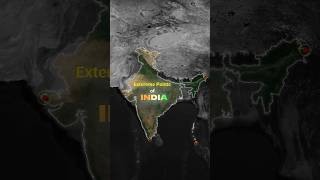 Indias Extreme PointsFrom East to West North to South shorts shortsfeed india upsc ssc map [upl. by Imoen]