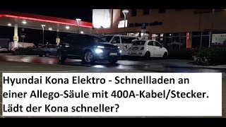 Hyundai Kona Elektro 18 Schnellladen an einer AllegoSäule mit 400 AKabelStecker Was geht 🤔 [upl. by Goldner]