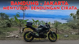 Jalur Alternatif Touring Bandung Jakarta  Menyusuri Waduk Cirata pakai MT25 [upl. by Ennaillij]