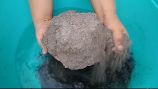 Super Dusty Gritty Charcoal Crumble dipping in Water 💦💦💦💯 satisfying Sound ASMR [upl. by Zimmerman]