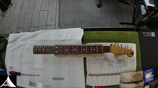 Stratocaster Fret Leveling Crowning Polishing [upl. by Durston]