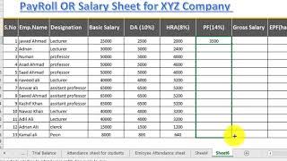 How to make salary sheet  Payroll or Payslip in excel 2016 [upl. by Ylloh]