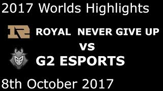 RNG vs G2 HIGHLIGHTS 2017 WORLDS GROUP STAGE DAY 4 [upl. by Recor]