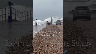 Storm Lillian batters Selsey East Beach storm waves shorts extremeweather storms [upl. by Rachele]