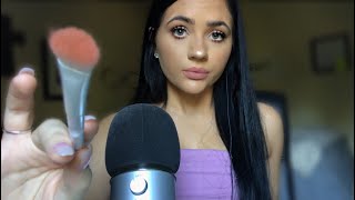 ASMR FACE BRUSHINGSTIPPLING WITH TRIGGER WORDS VERY UP CLOSE PERSONAL ATTENTION [upl. by Acinorrev82]