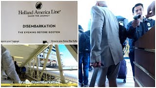 Cruise Ship Disembarkation Process Holland America in Boston [upl. by Derriey]