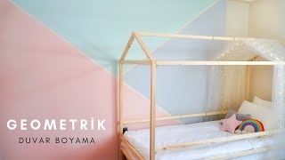 Kızımın Odasının Duvarını Boyadım  Geometric Wall Paint [upl. by Ssyla]