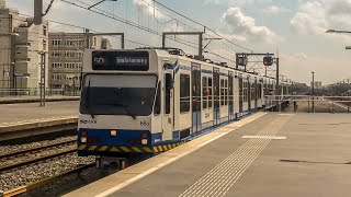 Driedubbele GVB S1S2 halteert als Metro 50 in Station Amsterdam Bijlmer ArenA [upl. by Jordanna]