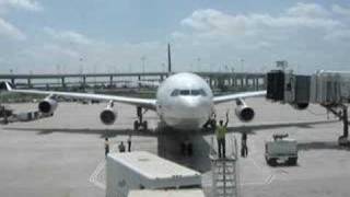 LH A340 Parking at DFW [upl. by Tsui659]