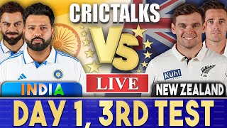 Live IND Vs NZ Day 1  3rd Test  Live Scores amp Commentary  India vs New Zealand  Last 20 [upl. by Sioux]