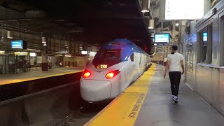 Amtrak Alstom Avelia Liberty Trainset 4 System Test Train Stops  Newark Penn Station 62923 [upl. by Auop]