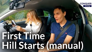 First Time Learning Hill Starts in a Manual Car  Three Methods [upl. by Cordeelia]