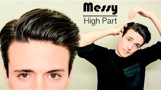 Messy High Part Hairstyle  Quick amp Easy Mens Hair Tutorial [upl. by Melita]