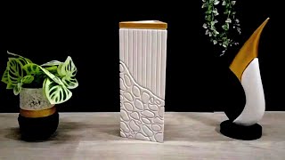 Unique DIY decorative flower vase DIY vase making idea [upl. by Brantley]