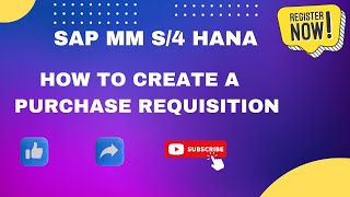 Create Purchase RequisitionPR in SAP MM S4 HANA [upl. by Engapmahc]