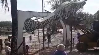 Retiran avioneta de Pablo Escobar de la entrada del parque Hacienda Nápoles [upl. by Lleder]