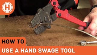 How To Use a Hand Swage Tool To Crimp Ferrules On Wire Balustrade  HAMMERSMITH [upl. by Reyem610]