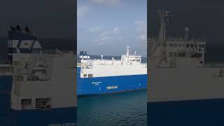 Tugboat escorting inbound ship [upl. by Schramke]