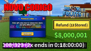 NOVO CÓDIGO 31 CÓDIGOS DE 2X XP BELI E RESET NO BLOX FRUITS 2024  blox fruit codes [upl. by Gerson]