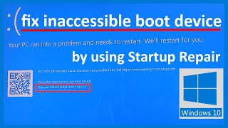 fix inaccessible boot device in windows by using Startup Repair [upl. by Olinde641]