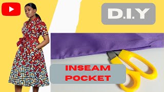 HOW TO SEW AN INSEAM POCKET CUTTING AND STITCHINGDIYdiy crafts sewingsewingtutorialpocket [upl. by Mohammad]