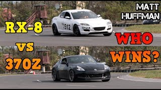 Mazda RX8 vs 350HP Nissan 370Z Tuner Car Track Battle [upl. by Eidorb]