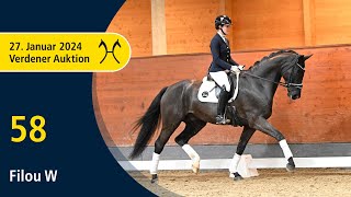 Verden Auction Online  Sporthorses  Jan 27  No 58 Filou W by Fürstenhof  Dressage Royal [upl. by Anallij]