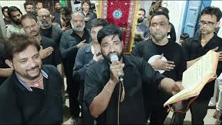 Noha Abbas e Alamdar 🏴  Live Recites Ustad Ali Naqi  9 Moharram 2024 at Shikarpur [upl. by Regni]