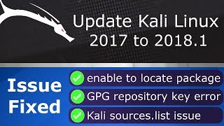 How to update Kali Linux 2017x to 20181  update issue fixed in Hindi [upl. by Ralf]