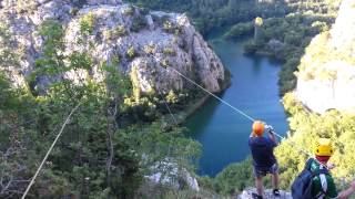 Zipline Omiš Cetina river canyon [upl. by Middlesworth]