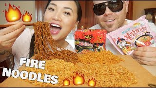 FIRE NOODLES Blackbean  Cheesy  2X Hubby Edition First timeCHALLENGE  SASVlogs [upl. by Nare]