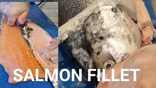 LETS MAKE FISH FILLET FROM NORWAYGIAN SALMON FISH ASMR TRENDING VIRAL [upl. by Ardnaeel]