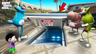 GTA 5  Oggy Found Secret Base [upl. by Elidad689]